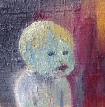 Baby, olja på duk, 30x30 cm, 2014, 4000 kr